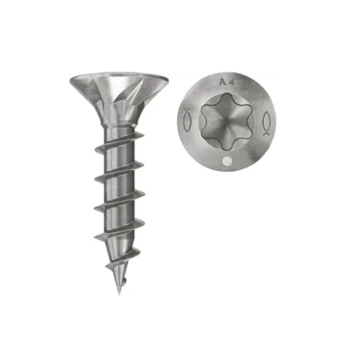 A4 Marine-Grade Stainless Steel Countersunk Wood Screw