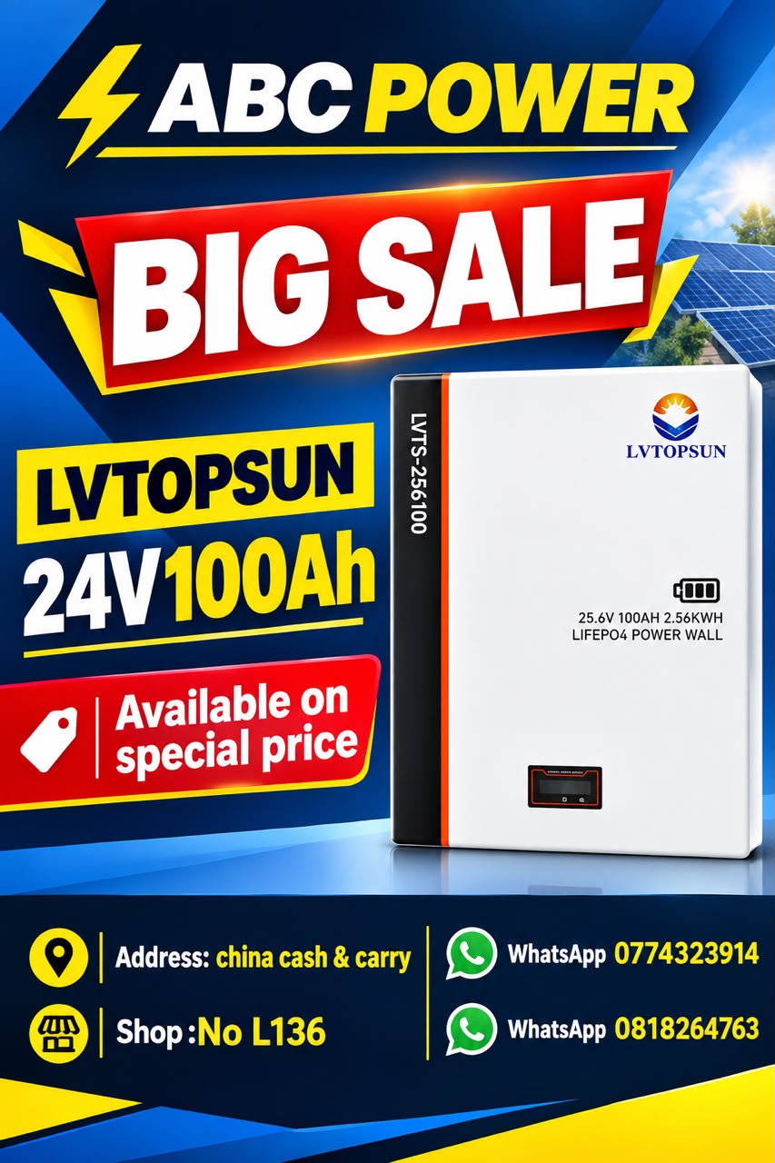 25.6V 100AH 2.56KWH LVTOPSUN