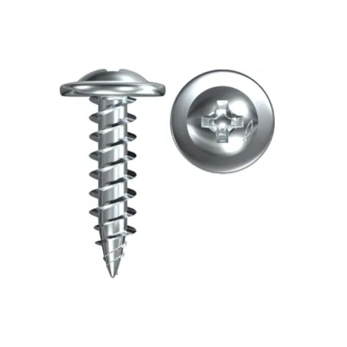 Zinc-Plated Pancake / Flange-Head Self-Tapping Metal Screw