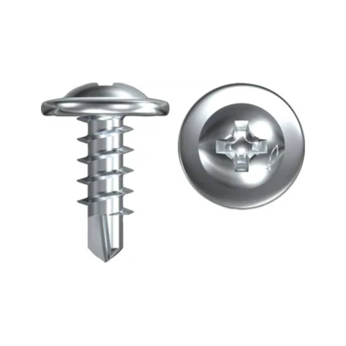 Zinc-Plated Pancake / Flange-Head Self-Tapping Metal Screw